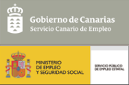Logos Servicio Canario de Empleo y el Ministerio de Empleo Público Estatal
